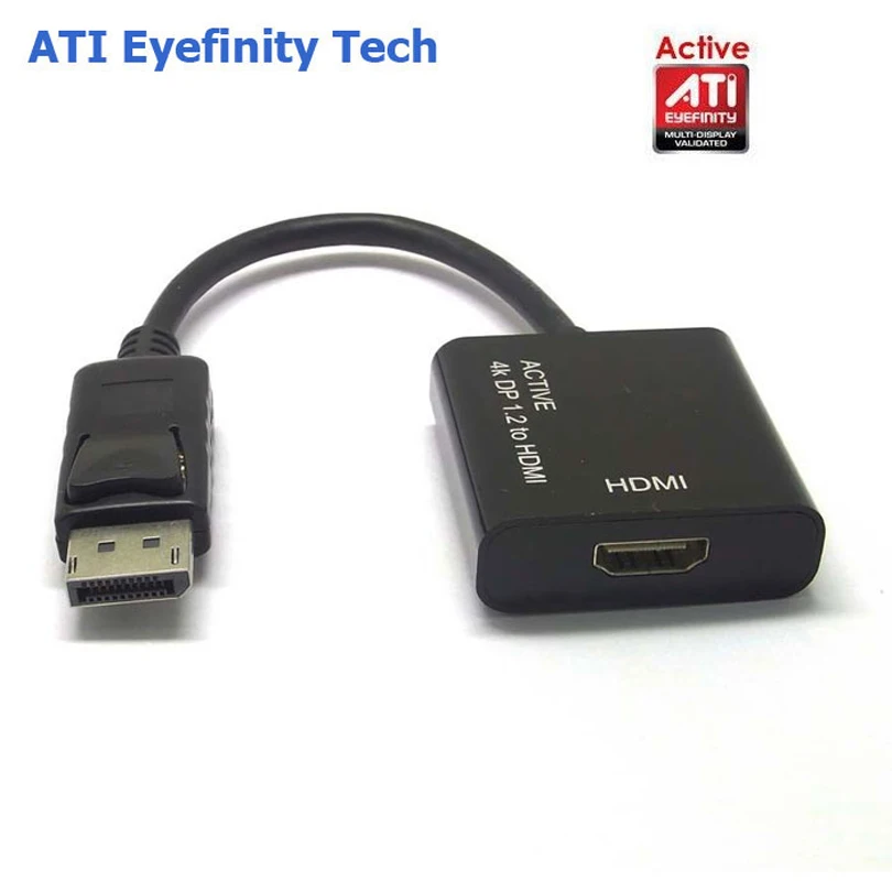 Адаптер для видеосъемки Active ATI Eyefinity HD 4K DisplayPort DP Male HDMI Female адаптер HDTV с поддержкой