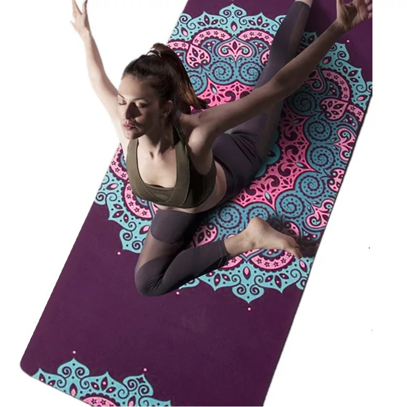 

5MM Natural rubber suede non-slip yoga mat Environmental friendly portable sport mat 183cm * 68cm fitness mat yoga mat