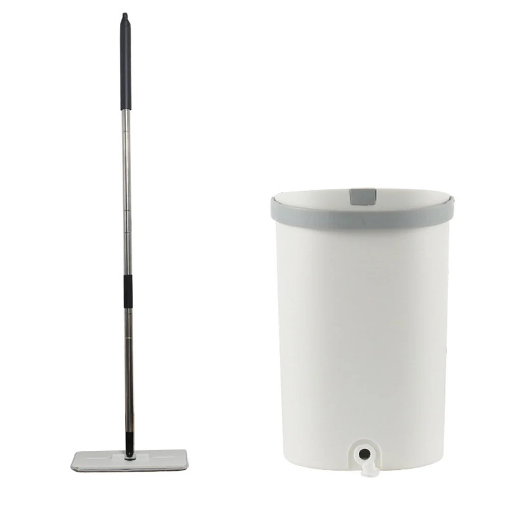 

Mop Bucket System for Floor Cleaning 2 in 1 Wash Dry with Flat Fine Fiber Mop Pads Drag bar 360 degrees deoiling H99F