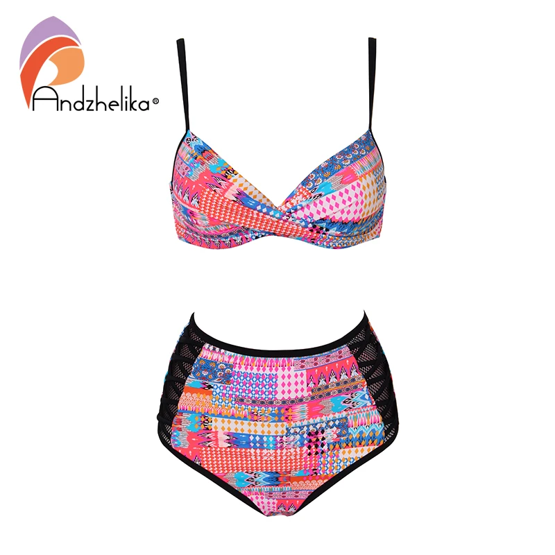 Andzhelika bikini 2018 женский купальник бикини с высокой талией AK18118|Купальники |