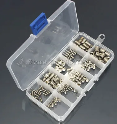 200pcsset Stainless Steel Allen Head Socket Hex Set Grub Screw Assortment Cup Point_