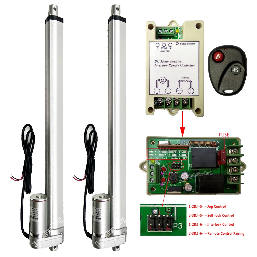 Set of 2x 400mm 16" Stroke 4mm/s 1500N/150KG Linear Actuator W/ Wireless Electronic Controller for Electric Medical Industry Use |