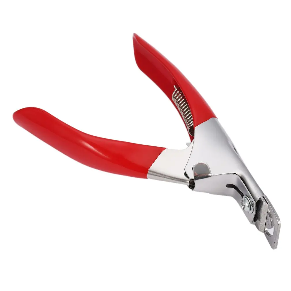Red Manicure Nail Cutter Stainless Steel Nail Clipper Acrylic Gel False