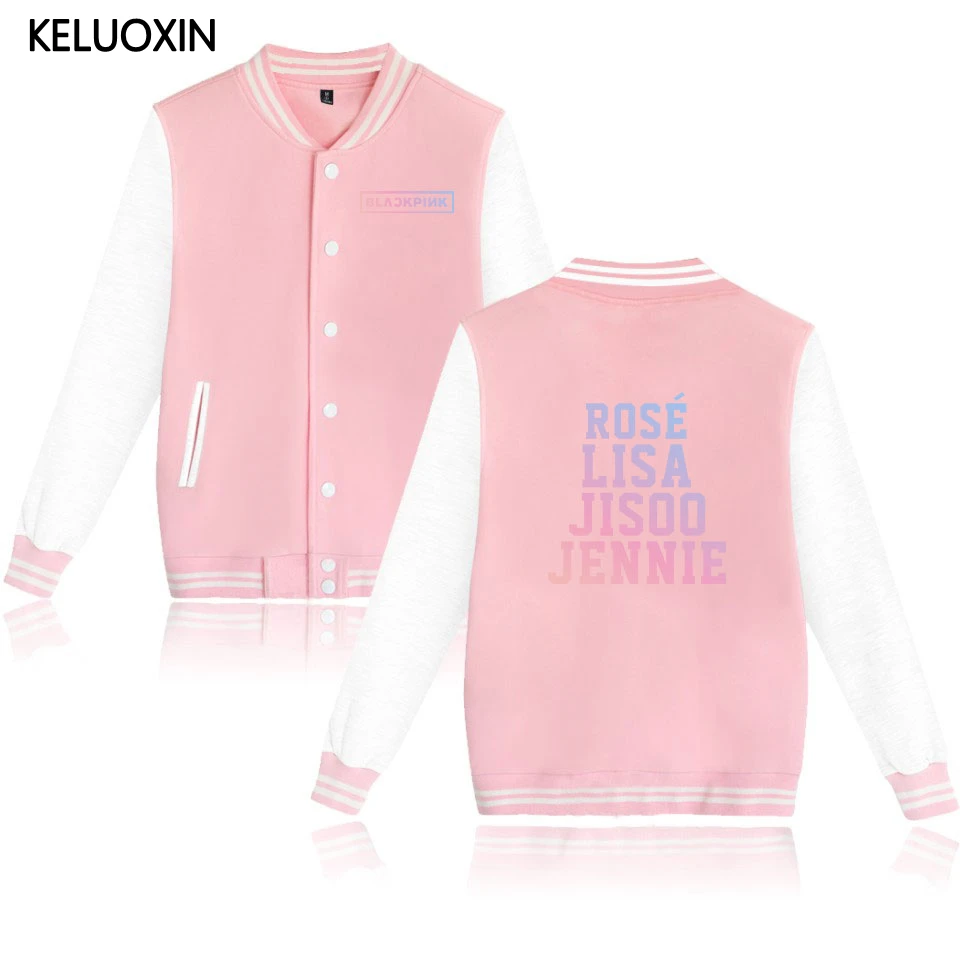 

KELUOXIN Kpop Blackpink Baseball Jacket Women Men Team Member Name Girl Group Fans Support Sweatshirt Hip Hop Harajuku Hoodies