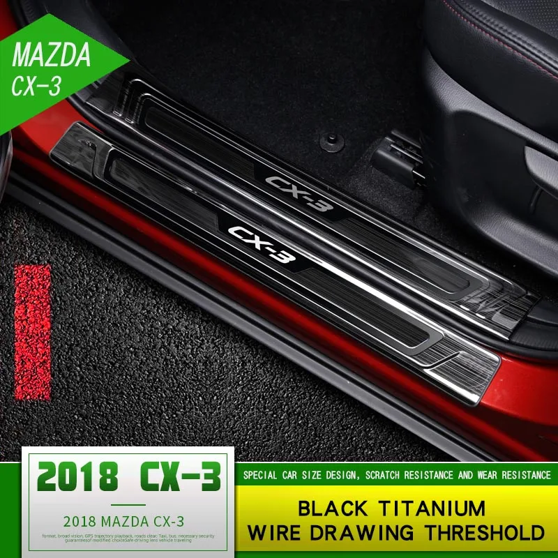 

For Mazda cx-3 door sill modified cx3 special stainless steel welcome pedal long foot pedal decoration stickers