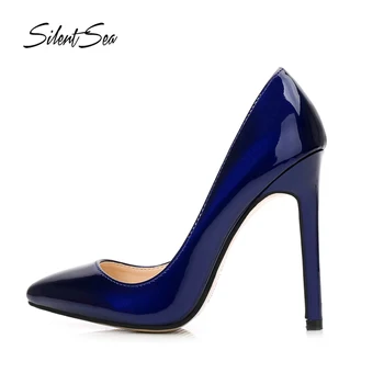 

Silentsea Big Size 35-46 Women Pumps Fashion High Heels Ladies 11cm Thin Heel Stilettos Classic Sexy Prom Wedding Shoes Leather
