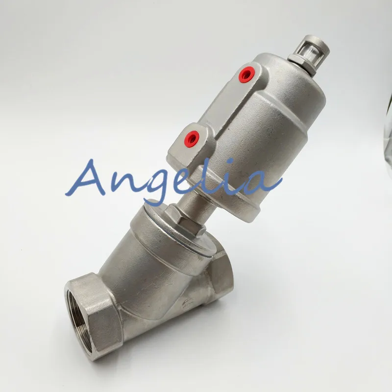 

1/2" DN15 BSP Stainless Steel 316 Normally Closed Single Acting Air Actuated Angle Seat Valve