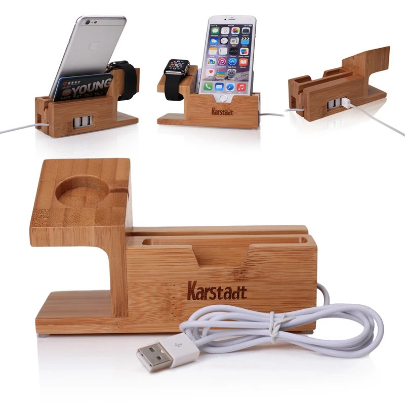 imágenes para Madera De bambú con $ number puertos USB Cargador de Soporte De Carga Dock Station Soporte titular Para Apple I reloj 6 6 S Plus/Para Huawei Relojes P8 imágenes para Madera De bambú con $ number puertos USB Cargador de Soporte De Carga Dock Station Soporte titular Para Apple I reloj 6 6 S Plus/Para Huawei Relojes P8