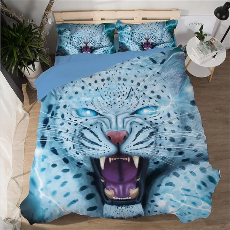 3d Animal Snow Leopard Print Bedding Set Twin Queen King ...