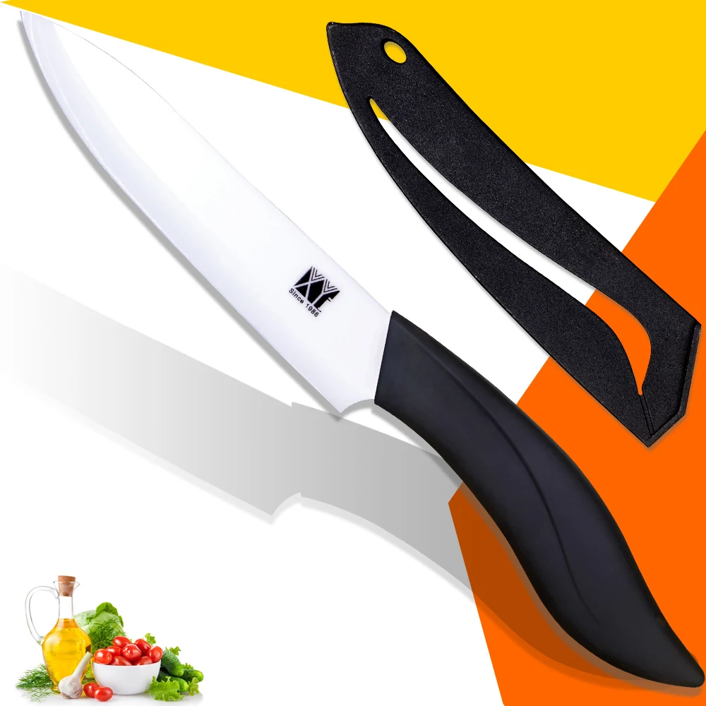 XYj Brand kitchen knife 5 inch slicing knife with white blade + black