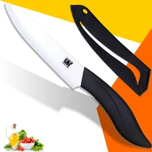 Xyj marca cuchillo rebanador cuchillo de cocina de 5 pulgadas con la hoja blanca + mango negro y una cubierta de alta calidad de cerámica de cocina cuchillos