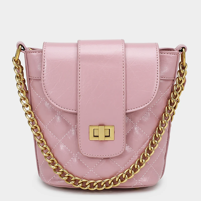 

High Quality Casual Handbag Simple Multifunction Women's Messenger Bags Summer Lady Fashion Crossbody Chain Bucket Bag