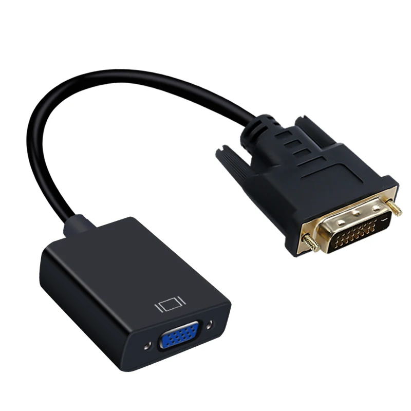 DVI штекер в VGA Женский видео конвертер адаптер DVI 24+ 1 25 Pin DVI-D в VGA Кабель-адаптер для ТВ PS3 PS4 PC дисплей 1080P - Цвет: Black