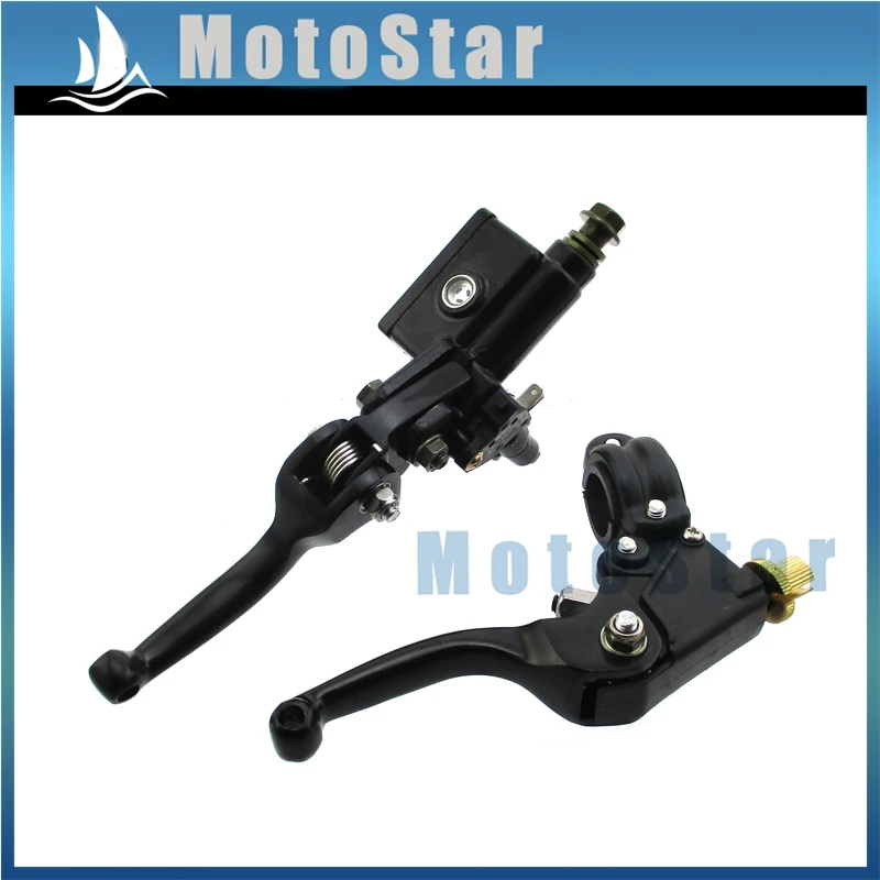 Black Front Hydraulic Brake Master Cylinder Clutch Lever For Chinese