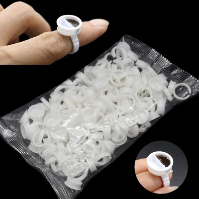 

100Pcs Disposable Eyelash Extension Glue Rings,Eyelash Extension Glue Holder Holder glue container Tattoo Pigment