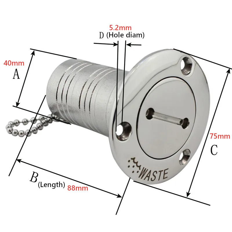 2 шт. 38 мм 1-1/" Морская Лодка из нержавеющей стали палубная горловина бака топлива водоотливной насос для канализации дизель газ палубная горловина бака для лодки yatch морской оборудования