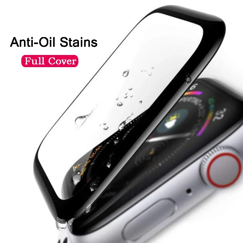 Full Coverage 4D For i Watch 44 40 mm Series 4 Tempered Glass For Apple Watch 38 42 40 44 mm Screen Protector Film 3 2 1