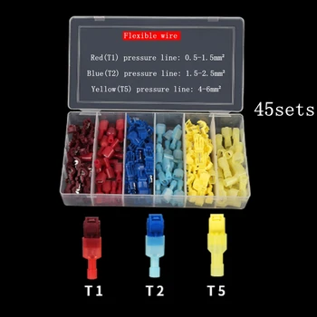 

T-type terminals from broken line stripping cords fast wire connector insulation combination set 0.5-6 square cords