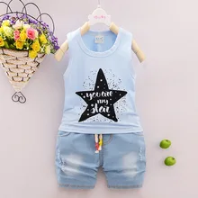 

2017 Special Offer Real 2pcs/set Summer Newborn Clothes Sets For 7-24m Kids Cotton Sleeveless T-shirt+pants Toddler Clothing