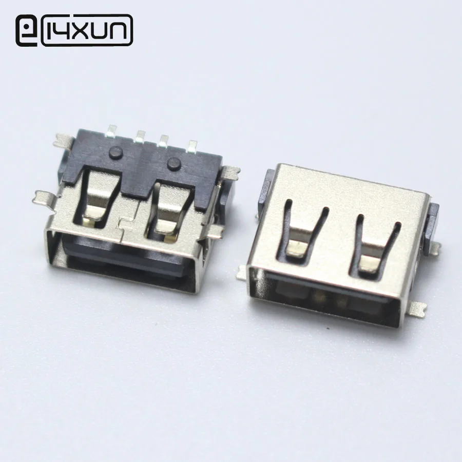 4 шт. SMD USB тип A гнездовой разъем контактный AF 10 0 для монтажа печатной платы черный