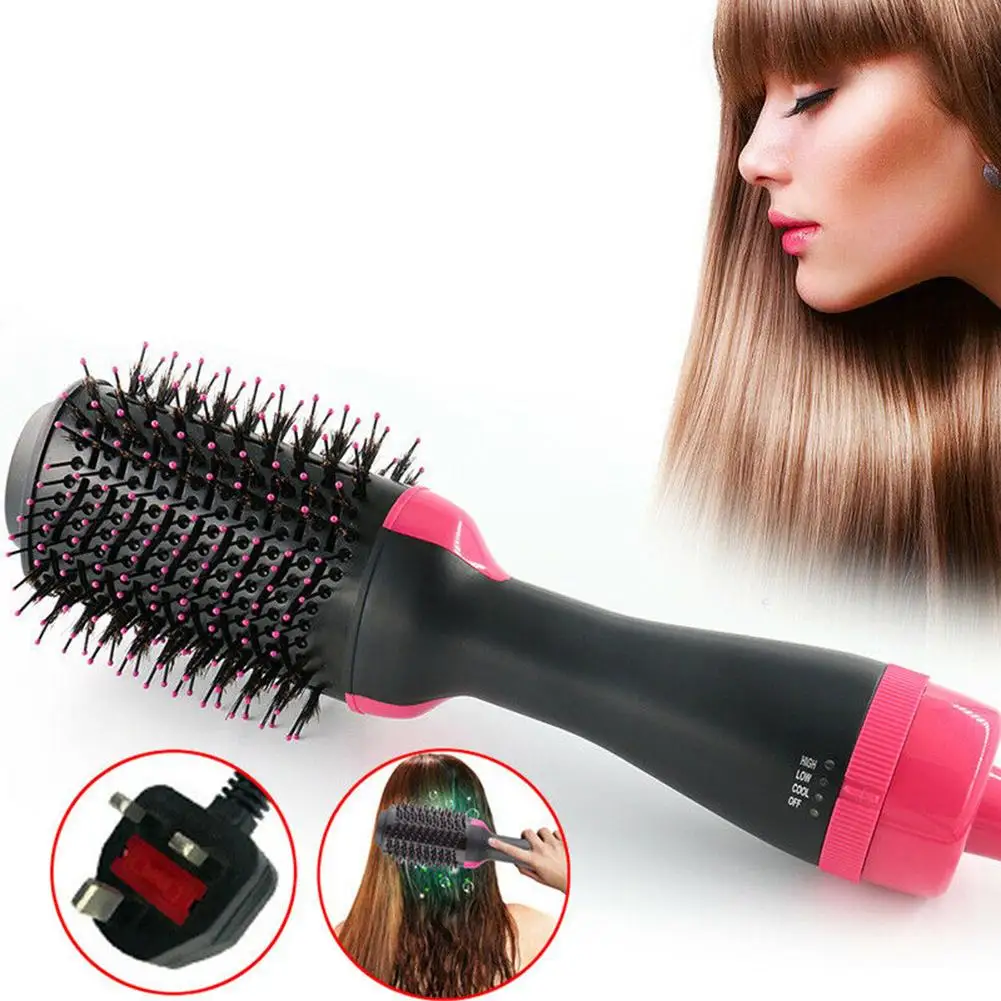 

2 in 1 Hair Dryer Comb Volumizer Brush Straightener Curler Salon Beauty Tool