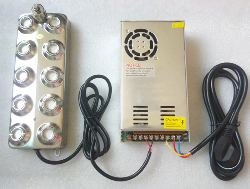 

Ultrasonic nebulizer+power supply Vegetables humidifier fresh keeping Ten head atomizer workshop spray industry humidification