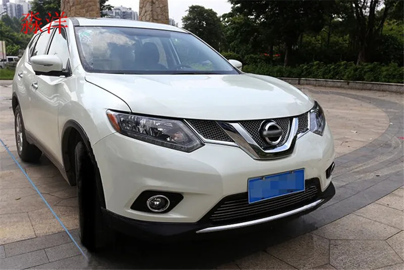 Для Nissan X-Trail x T32/космического аппарата изгой Вафельная Ткань Стиль Передняя решетка гриль ободок крышки Кепки отделка 3 шт./компл