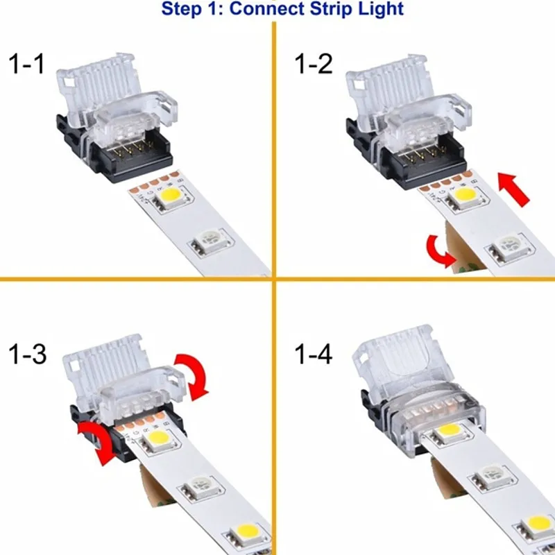 5 шт. 2pin один цвет 4Pin RGB 5Pin RGBW 8 мм 10 мм 12 мм светодиодные ленты для провода разъем не водонепроницаемый IP20 IP65 водонепроницаемый