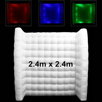 

2.4x2.4M Inflatable Light Wall Photo Booth with LED Lights Internal Blower Wonderful Studio Shooting Tent Photo Booth Cabinet