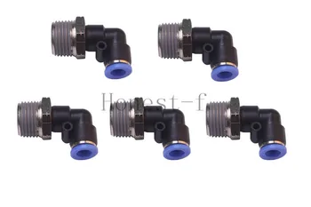 

Pneumatic Push in Quick Touch to Connect Fitting 3/8" OD Tube x 1/2" Male NPT 90 Deg Elbow Coupler