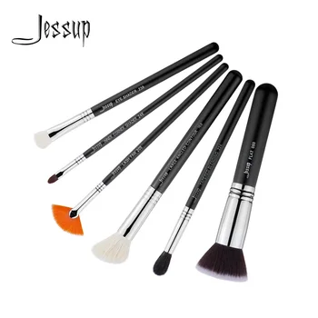 

Jessup brushes 6pcs Makeup Brushes Set professional Blending Shader Contour Eyeshader Fan Flat Fiber Hiar Cosmetic Kit T304