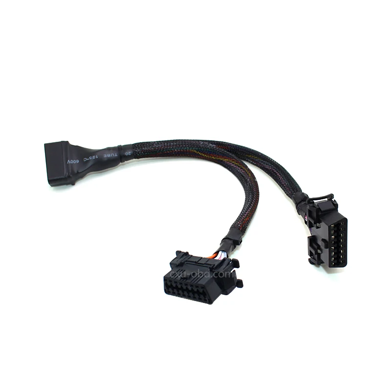 Высокое качество 30 см 16 pin сплиттер y кабель OBDII двойной мужской разъем OBD2