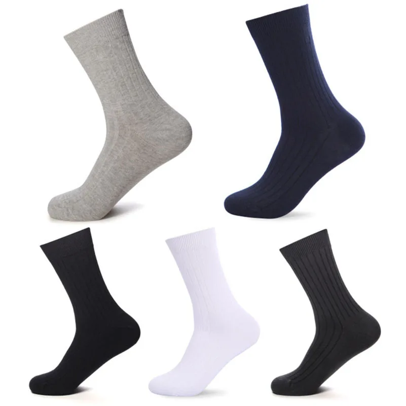 6 пар/лот 98% натуральный хлопок Для мужчин носки бренд Для мужчин носки платье в деловом стиле осень сплошной Цвет черные короткие носки