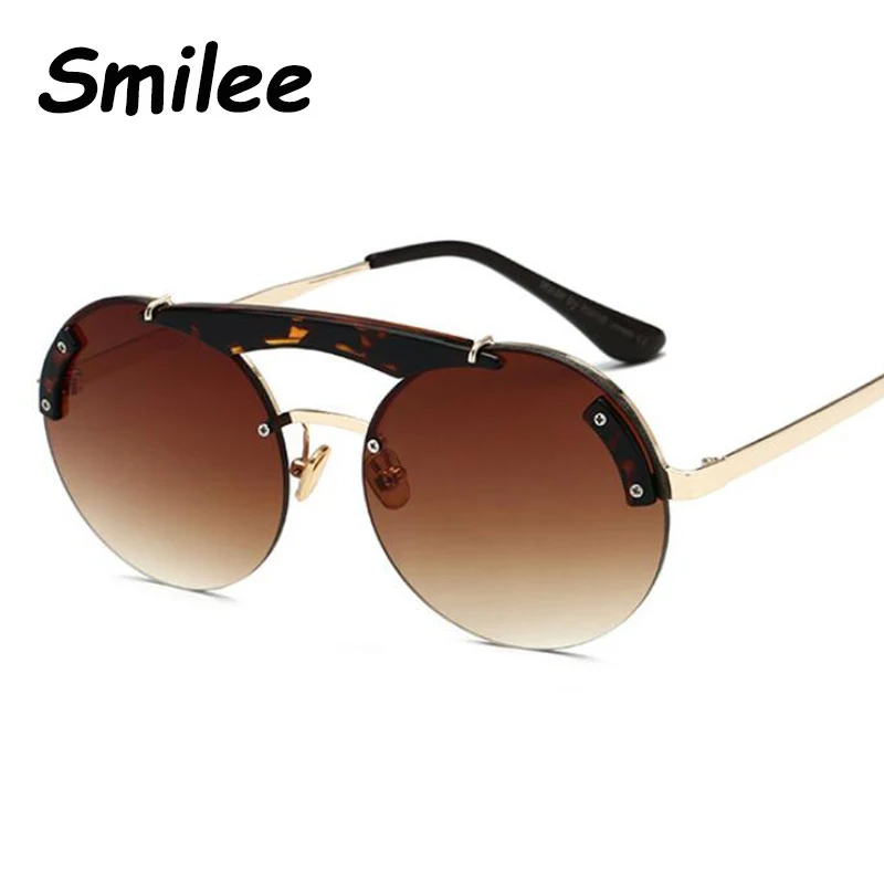 Модные роскошные женские дизайнерские круглые солнцезащитные очки