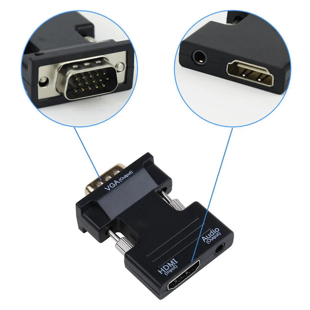 HDMI Женский к VGA Мужской конвертер с аудио адаптером поддержка 1080P выходной сигнал