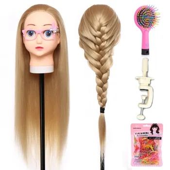 

SHERUI 26'' Cute Cartoon Training Heads With Long Thick Hairs Practice Hairdressing Mannequin Dolls Hair Styling Children Gift