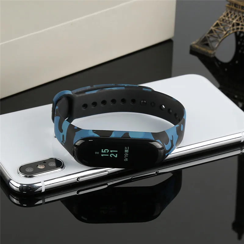 Для Xiaomi Mi Band 3 ремешок Камуфляж Водонепроницаемый Браслет замена Смарт браслет