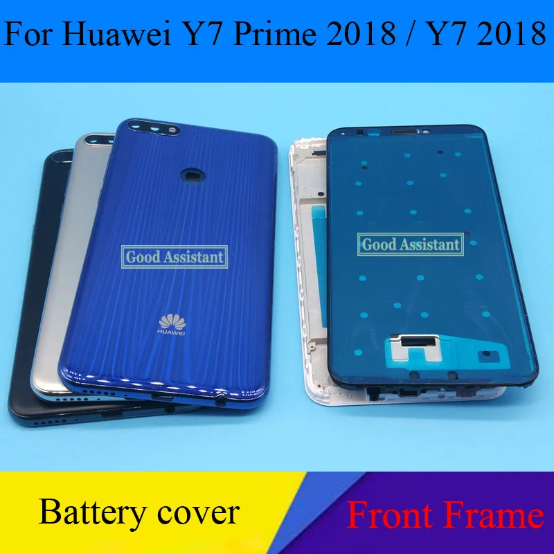 Для huawei Y7 /Y7 Pro/Y7 Prime лицевая пластина для ЖК-дисплея рамка Передняя средняя рамка Корпус Батарейная дверь задняя крышка Корпус чехол