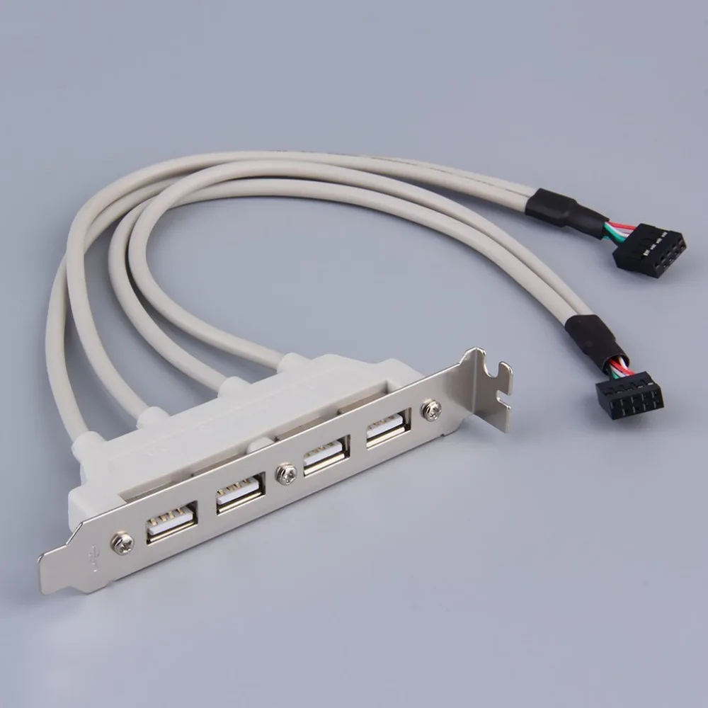 Высокое качество PC материнская плата 4-Порты USB2.0 концентратор с 9 Pin Header сзади Панель скользящая Скоба хост-адаптер кабель usb-хаб