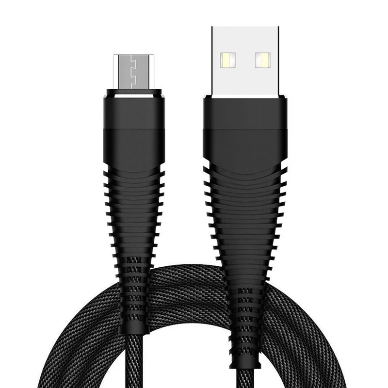 Кабель Micro USB 2A для быстрой зарядки, кабель usb type C для синхронизации данных, зарядное устройство для мобильного телефона, код для samsung Galaxy Xiaomi huawei - Цвет: Черный