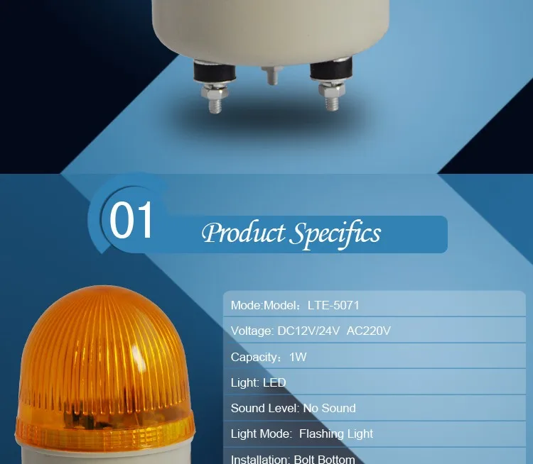 de advertência com parafuso inferior alarme luz