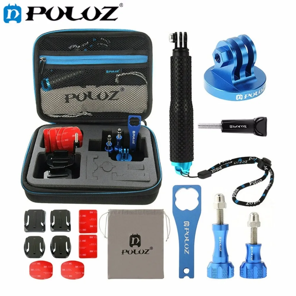 

16 in 1 CNC Metal for Go Pro Accessories Combo Kit with EVA Case stocker for GoPro HERO5 HERO4 Session HERO 5 4 3+ SJ7000 SJ4000