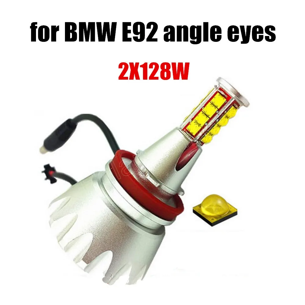 

car styling new 1 Set (2 Pieces) 2*128W LED Marker Angel Eyes White for BMW E92 high quality