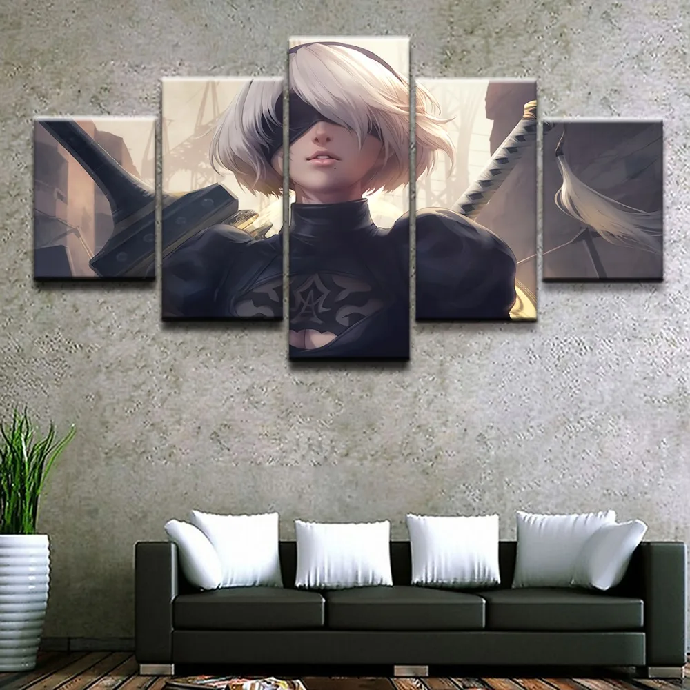 

Canvas Wall Art Modular Pictures HD Prints 5 Piece NieR Automata YoRHa Posters Painting Modern Home Decor Living Room Frameworks