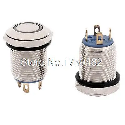 

DC 9V Blue LED Angel Eye SPST Momentary Metal Push Button Switch 12mm Dia 2pcs