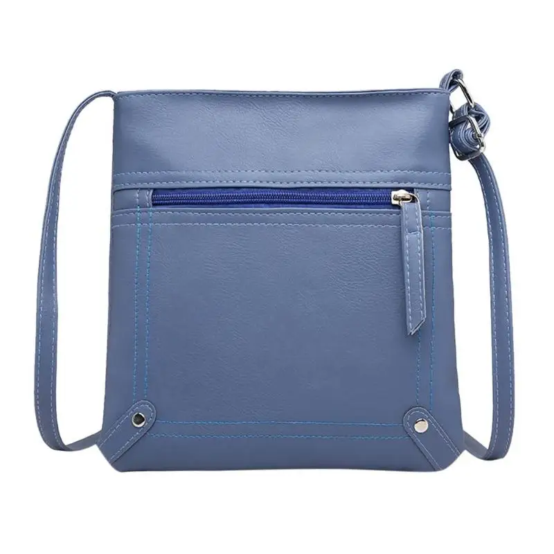 Однотонные дизайнерские женские сумки-мессенджеры, женская сумка-мешок, кожаная сумка через плечо, сумка-портфель - Цвет: Небесно-голубой
