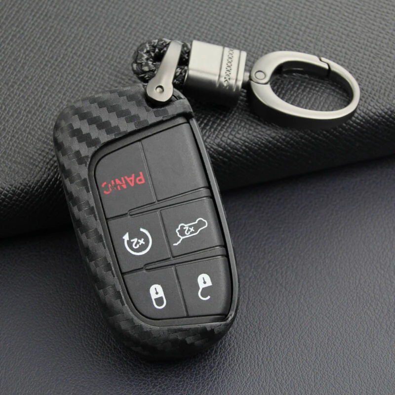 Брелок для ключей для Jeep Dodge Chrysler, черное кольцо из углеродного волокна, новая полезная прочная практичная замена