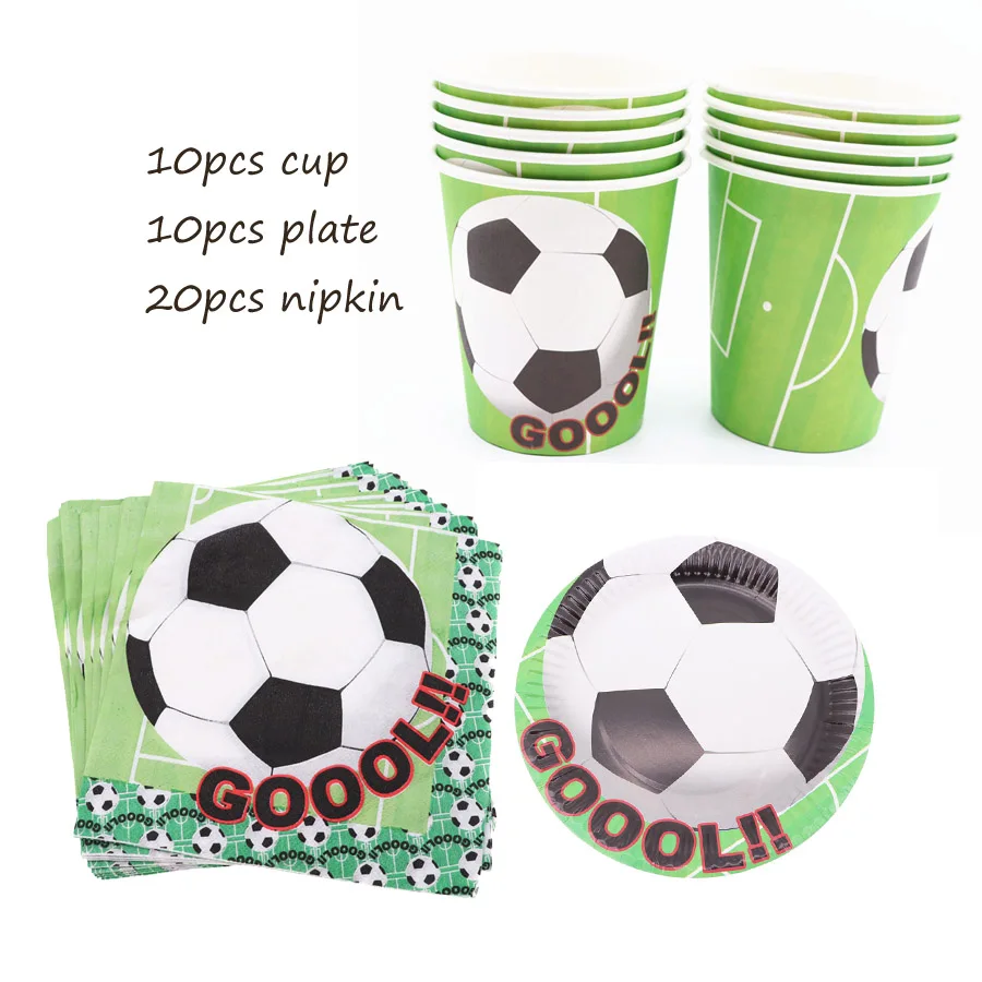 

football theme Disposable Tableware Set party Plates Cup nipkin garnival Wedding Decor children Party Supplies