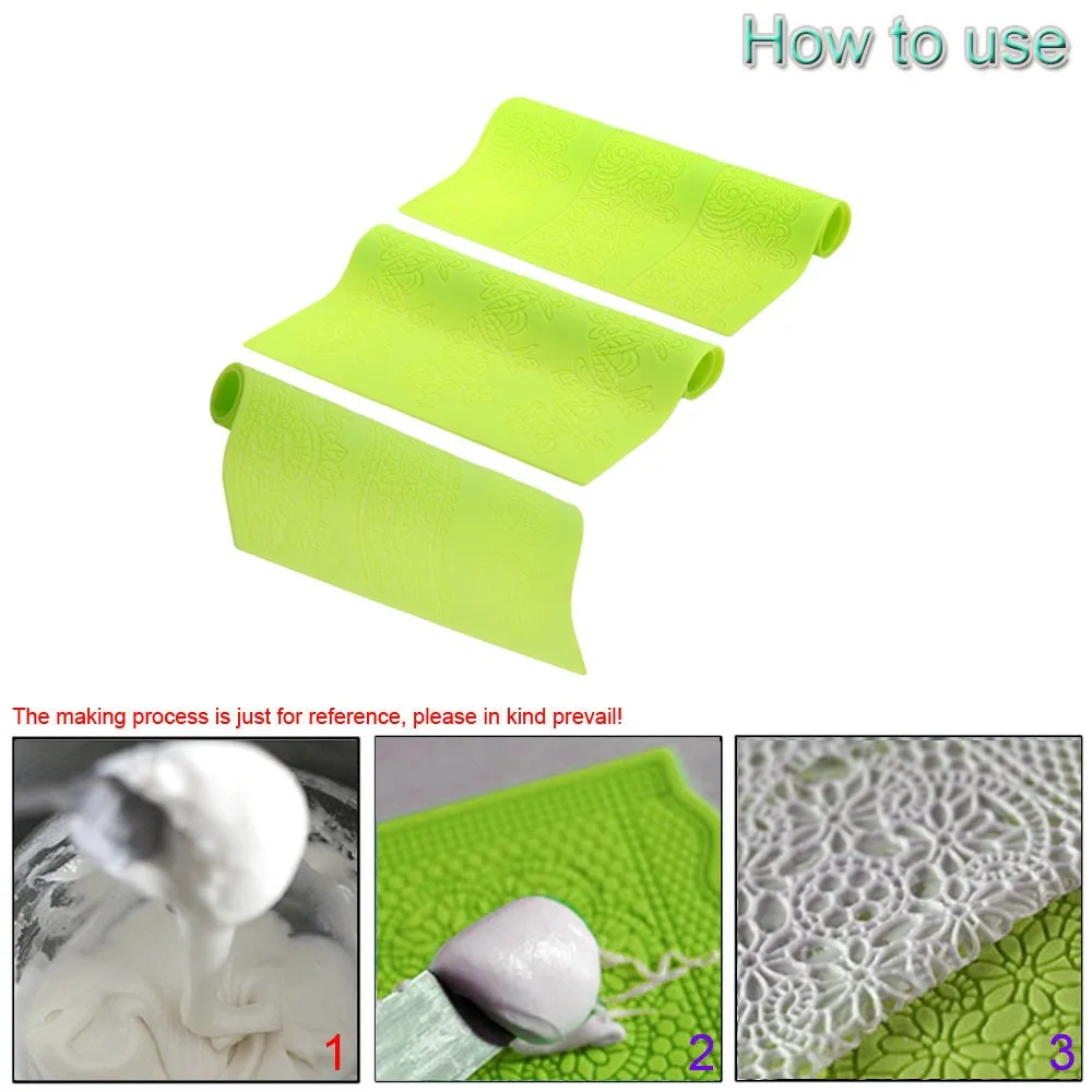 39,5*29,5 см свет зеленый силиконовый Фондант торты Цветы Листья узор украшения выпечки Плесень DIY Украшение для торта, Кухня инструмент