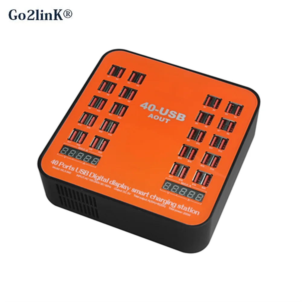Go2linK USB зарядное устройство 40 портов 200 Вт 5 В зарядная станция с светодиодный дисплей универсальный для iPhone 8 7 6 6s Plus для ресторана аэропорта